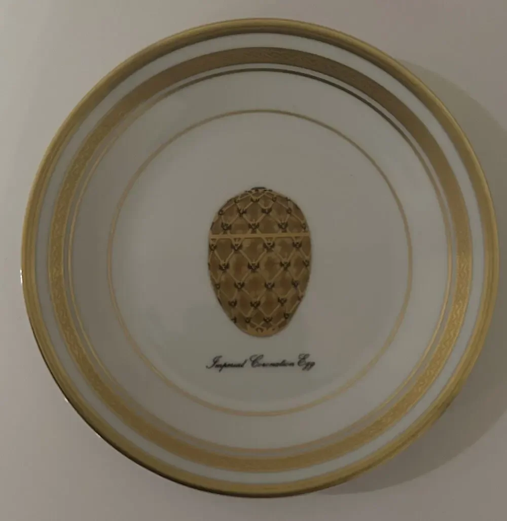 Authentic Faberge Imperial Coronation Egg Collection Bread/Collector Plate 6”